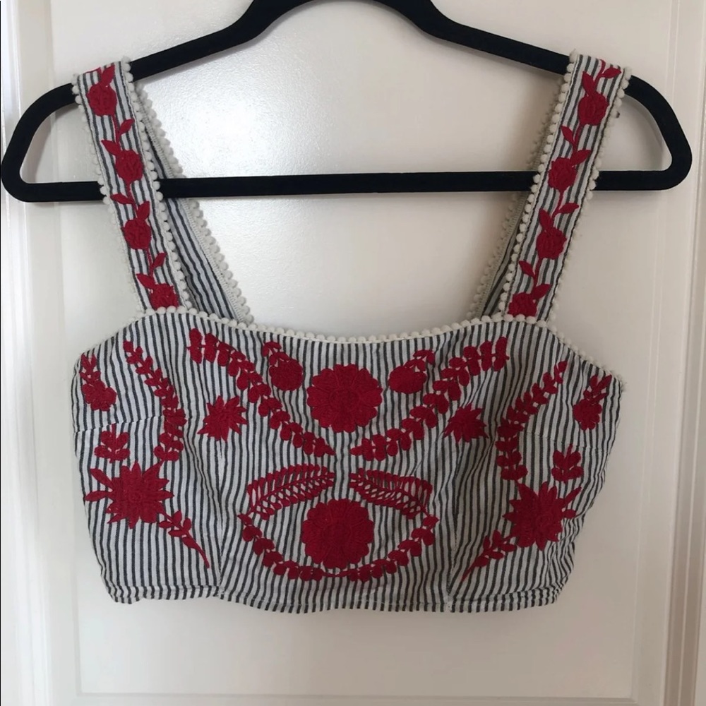 embroidered crop top